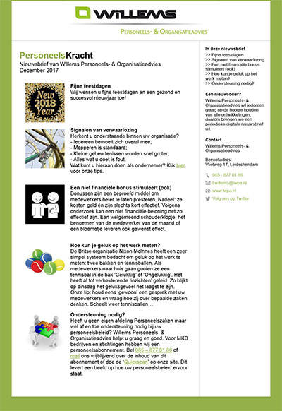 Nieuwsbrief december 2017