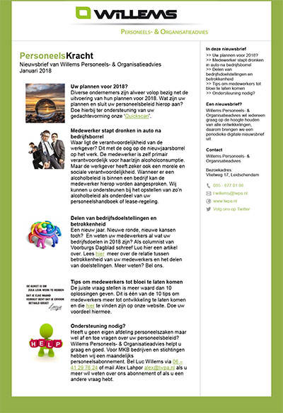 Nieuwsbrief januari 2018